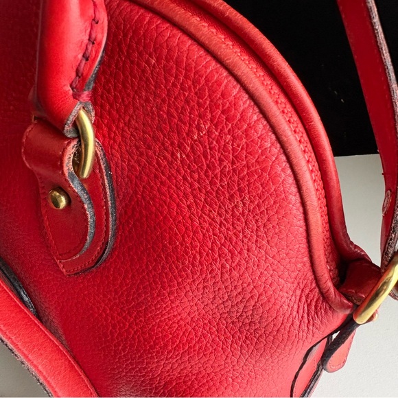 Dooney and Bourke awl Red Leather Norfolk Dome Satchel Bag - Picture 7 of 16